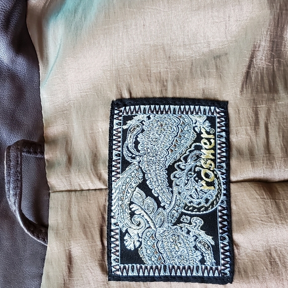 GET READY FOR BROWN ROSNER brown leather jacket size 8 - Picture 6 of 7